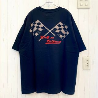 新品　ルーズシルエットウルフ刺繍半袖Tシャツ　チェッカー　ユニセックス(Tシャツ/カットソー(半袖/袖なし))