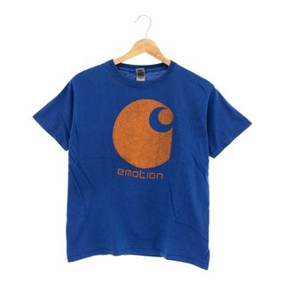 ギルタン(GILDAN)の美品 送料無料 GILDAN トップス Tシャツ 半袖 プリント ブルー M(Tシャツ(半袖/袖なし))