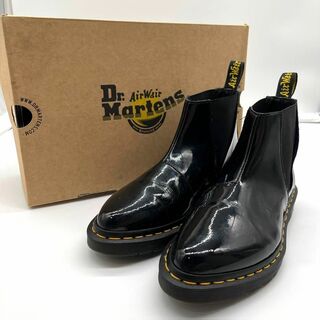 ドクターマーチン(Dr.Martens)の極美品 ドクターマーチン サイドゴアブーツ エナメル BIANCA 黒 25cm(ブーツ)