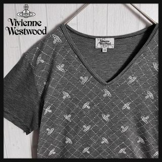 ヴィヴィアンウエストウッド(Vivienne Westwood)の【美品☆高級素材モデル☆オーブ総柄】ヴィヴィアンウエストウッド ロゴ Tシャツ(Tシャツ/カットソー(半袖/袖なし))