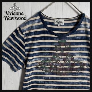 ヴィヴィアンウエストウッド(Vivienne Westwood)の【入手困難☆くすみデザイン】ヴィヴィアンウエストウッド ボーダー ロゴTシャツ(Tシャツ/カットソー(半袖/袖なし))