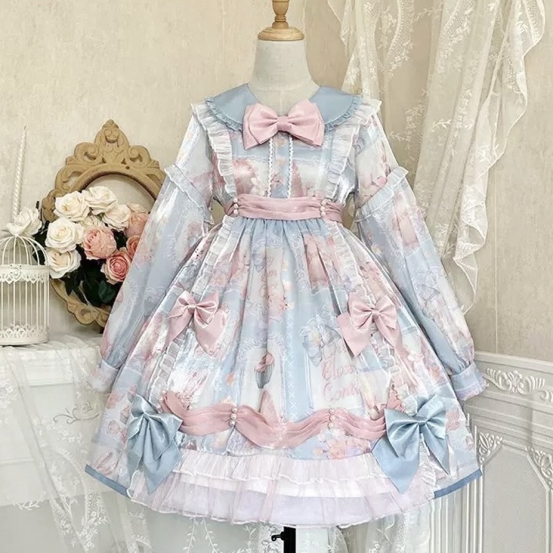 Angelic Pretty - ロリィタ ワンピース ピンク 水色 ゆめかわ Angelic Pretty - ロリィタ ワンピース ピンク 水色 ゆめかわ