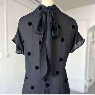 SHE Tokyo Lin sheer dot 0 size 新品タグ付き(シャツ/ブラウス(半袖/袖なし))