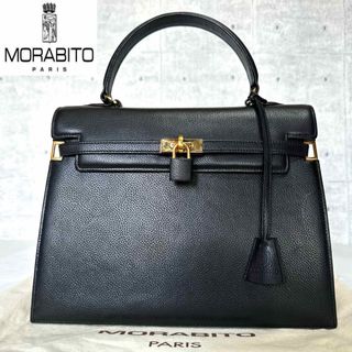 MORABITO - 【美品】MORABITO スカラ BLACK シボ革 ゴールド金具 ハンドバッグ