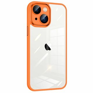 【色: オレンジ】Donocao iPhone15ケース クリア 薄型シリコン耐(その他)