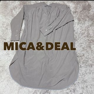 マイカアンドディール(MICA&DEAL)のMICA&DEAL ボリュームワンピース　リヨセル&綿　マイカアンドディール(ひざ丈ワンピース)