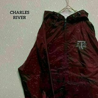 CHARLES RIVER チャールズリバー プルオーバー ハーフジップ ロゴ(ナイロンジャケット)
