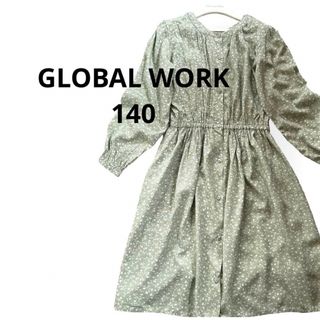 GLOBAL WORK - GLOBALWORKグローバルワーク薄グリーン小花柄ワンピース140