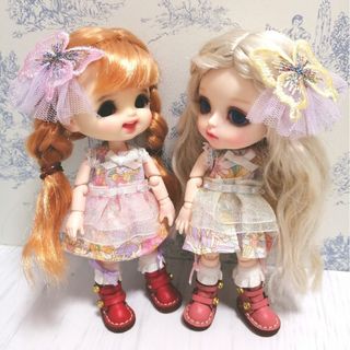 オビツセイサクショ(OBITSU)のオビツ11　ワンピース&髪飾りのセット(ピンク)　お洋服(キャラクターグッズ)