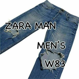 ザラ(ZARA)のZARA MAN ザラ クラッシュデニム ストレッチ USA34 ウエスト83(デニム/ジーンズ)