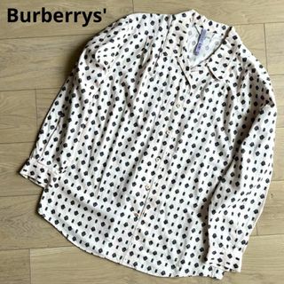 バーバリー(BURBERRY)のバーバリー　総柄　長袖シャツ　ブラウス　オープンカラー　開襟　9号(シャツ/ブラウス(長袖/七分))