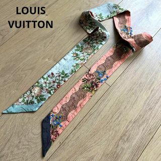 ルイヴィトン(LOUIS VUITTON)のルイヴィトン　バンドーBB　リボンスカーフ　シルク　モノグラム　フローラル　花柄(バンダナ/スカーフ)