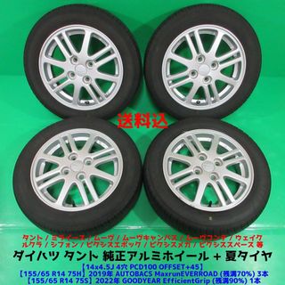 ダイハツ(ダイハツ)のタント純正 155/65R14 155/65R14 夏タイヤ ムーヴ ミライース(タイヤ・ホイールセット)