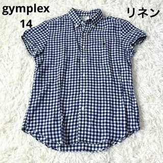 ジムフレックス(GYMPHLEX)のgymplex ジムフレックス　リネン　フレンチスリーブ　半袖　ギンガム　シャツ(シャツ/ブラウス(半袖/袖なし))