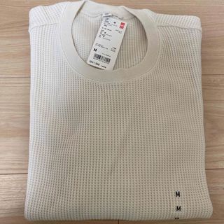 ユニクロ(UNIQLO)のワッフルオーバークールネックT ホワイト(Tシャツ(長袖/七分))