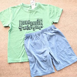 【半袖上下◎110】綿混天竺　半袖Ｔシャツパジャマ ルームウェア　春夏用(パジャマ)