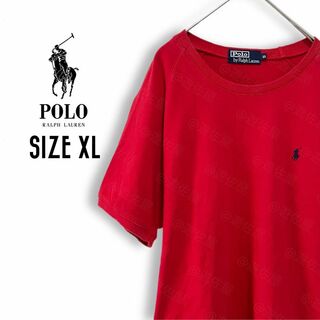 POLO RALPH LAUREN - ポロバイラルフローレン Tシャツ 古着 ヴィンテージ XL ポニーロゴ 赤b81