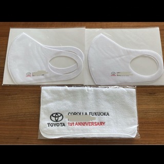 トヨタ - トヨタカローラ福岡☆アニバーサリーマスク２枚＆ハンカチタオル１枚