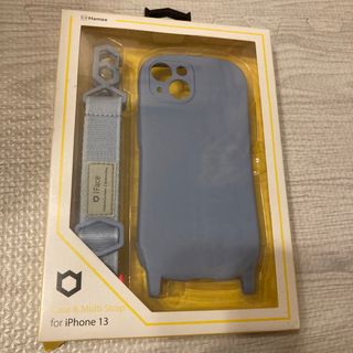 ハミィ(Hamee)のiFace Hang and iPhone 13/14 ペールブルー　ストラップ(iPhoneケース)