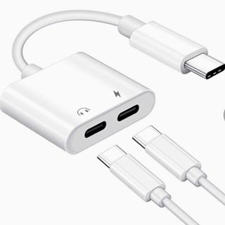 2 in 1 イヤホン変換アダプター 急速充電 USB C 新品未開封