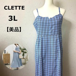 clette - 【美品】 ゆったりサイズ クレット バックリボンキャミワンピース 3L