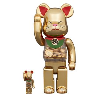 ベアブリック(BE@RBRICK)のBE@RBRICK 招き猫 小判 開運 金メッキ 100％ & 400％(ぬいぐるみ/人形)