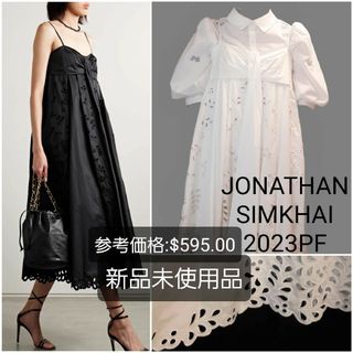 jonathan simkhai ホワイト 刺繍 レース キャミワンピース 0