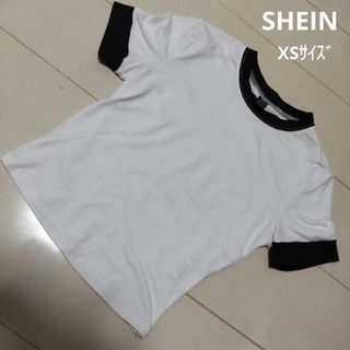 シーイン(SHEIN)のSHINE XSｻｲｽﾞ 白 ショート丈 Tシャツ(Tシャツ(半袖/袖なし))