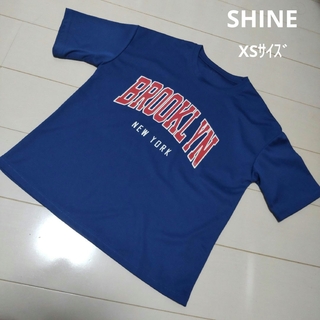 シーイン(SHEIN)のSHEIN XSｻｲｽﾞ EZwear 文字グラフィック ブルー Tシャツ(Tシャツ(半袖/袖なし))