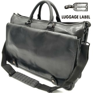 LUGGAGE LABEL - 2wayショルダー◆LUGGAGE LABEL◆日本製本革ビジネスバッグ黒813