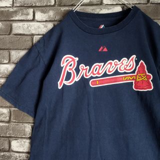 Majestic - MLBアトランタブレーブスチッパージョーンズメジャーリーグtシャツTシャツ