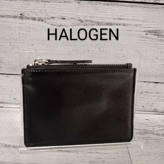 【美品♪】HALOGEN ハロゲン　ブラック　コインケース　レザー　リング付き(コインケース/小銭入れ)