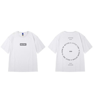 【新品未使用】メンズ　ＸＬ　シンプル　英文字　ホワイト　サークル(Tシャツ/カットソー(半袖/袖なし))