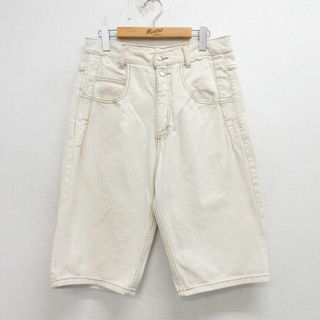 ゲス(GUESS)のW32★古着 ゲス GUESS ハーフ ブランド パンツ ショーツ メンズ 90年代 90s コットン タロン USA製 ベージュ カーキ 【spe】 24may29 中古 ボトムス 短パン ショーパン(ワークパンツ/カーゴパンツ)