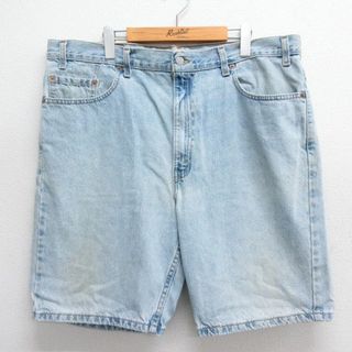 リーバイス(Levi's)のW40★古着 リーバイス Levis 550 ショート パンツ ショーツ メンズ 00年代 00s 大きいサイズ 紺 ネイビー デニム 【spe】 24may29 中古 ボトムス 短パン ショーパン ハーフ(ワークパンツ/カーゴパンツ)