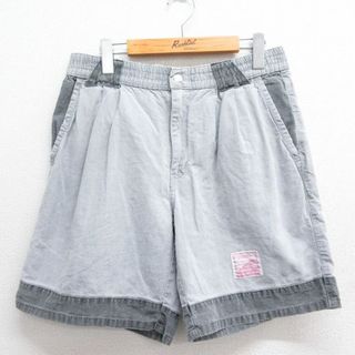 W32★古着 ショート パンツ ショーツ メンズ 90年代 90s ツートンカラー グレー 霜降り他 24may29 中古 ボトムス 短パン ショーパン ハーフ(ワークパンツ/カーゴパンツ)