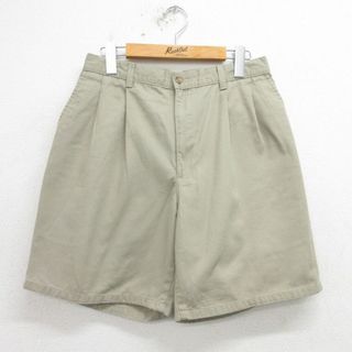 W30★古着 ショート パンツ ショーツ メンズ ベージュ カーキ 24may29 中古 ボトムス 短パン ショーパン ハーフ(ワークパンツ/カーゴパンツ)