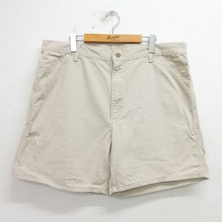 W40★古着 カーハート Carhartt ショート パンツ ショーツ メンズ 90年代 90s 大きいサイズ コットン USA製 ベージュ カーキ 【spe】 24may29 中古 ボトムス 短パン ショーパン ハーフ