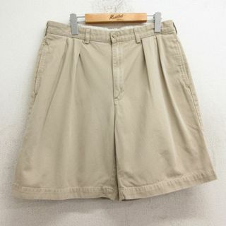 ラルフローレン(Ralph Lauren)のW33★古着 ラルフローレン Ralph Lauren ブランド ショート チノ パンツ ショーツ チノパン メンズ コットン ベージュ カーキ 24may29 中古 ボトムス 短パン ショーパン(ワークパンツ/カーゴパンツ)