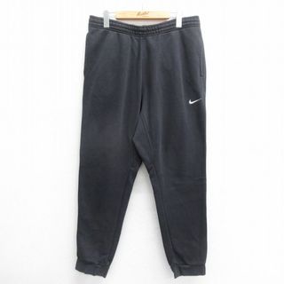 ナイキ(NIKE)のW37★古着 ナイキ NIKE スウェット パンツ メンズ ワンポイントロゴ 黒 ブラック 24may29 中古 ボトムス ロング(ワークパンツ/カーゴパンツ)