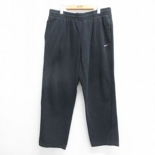 ナイキ(NIKE)のW39★古着 ナイキ NIKE スウェット パンツ メンズ ワンポイントロゴ 黒 ブラック 24may29 中古 ボトムス ロング(ワークパンツ/カーゴパンツ)