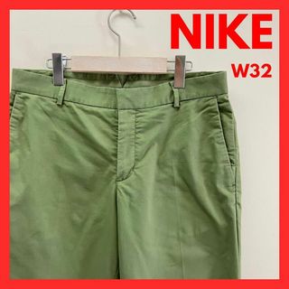 ナイキ(NIKE)の【美品】古着　ナイキ　ゴルフ　パンツ　トラウザーズ　メンズ　グリーン　W32(チノパン)