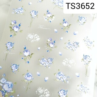 TS3652  高発色　　ブルーローズネイルシール(ネイル用品)