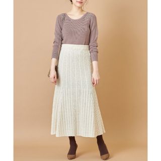 TOCCO closet - トッコクローゼット ケーブル編みシンプルニットフレアスカート