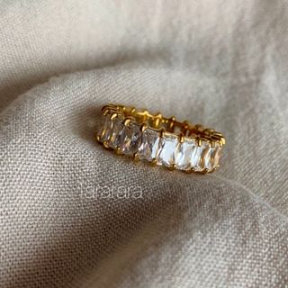 ●stainlessCzフルエタニティRing G●金属アレルギー対応(リング(指輪))