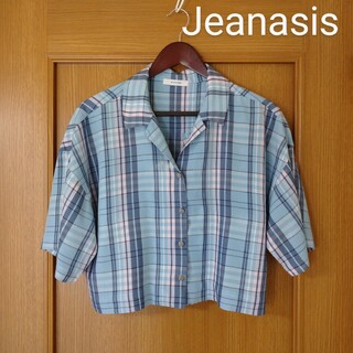 JEANASIS - Jeanasis　レディース　チェックシャツ　ブルー　ピンク　半袖　青　水色