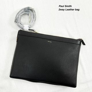 ポールスミス(Paul Smith)の未使用 ポールスミス 2way レザー クラッチ ショルダーバッグ ブラック(ショルダーバッグ)