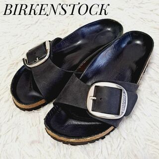 ビルケンシュトック(BIRKENSTOCK)のビルケンシュトック 美品✨ビッグバックルサンダル マドリッド シルバー 黒 36(サンダル)