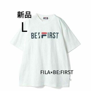 新品 FILA×BE:FIRST ユニセックス コラボロゴTシャツ 半袖 白 L