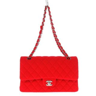 シャネル(CHANEL)のCHANEL(シャネル) ショルダーバッグ レディース ダブルフラップマトラッセ A01112 レッド チェーンショルダー/シルバー金具 コットンジャージ(ショルダーバッグ)